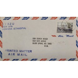 J) 1998 ETIOPIA, PRINTED MATTER, AIRMAIL, CIRCULATED COVER, FROM ETIOPIA TO USA