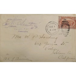 J) 1899 UNITED STATES, HORSE, CIRCULATED COVER, FROM USA TO CALIFORNIA, PHILIPPHINES US OCCUPATION