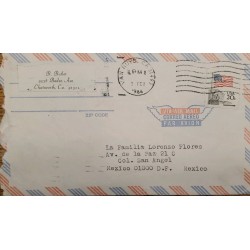 J) 1984 UNITED STATES, WHITE HOUSE, FLAG, AIR,AIL, CIRCULATED COVER, FROM USA TO MEXICO