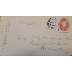 J) 1900 UNITED STATES, WASHINGTON, US OCUPPATION IN PHILIPPINES, POSTAL STATIONARY, CIRCULATED COVER, FROM USA