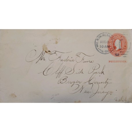 J) 1900 UNITED STATES, WASHINGTON, US OCUPPATION IN PHILIPPINES, SOLDIER LETTER, POSTAL STATIONARY