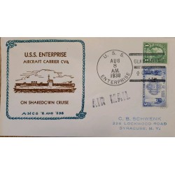 J) 1938 UNITED STATES, FRANKLIN, US NAVAL ACADEMY, USS ENTERPRISE AIRCRAFT CARRIER CV6 ON SHAKEDOWN