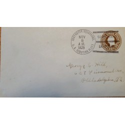 J) 1925 UNITED STATES, WASHINGTON, 1/2 CENTS BROWN, POSTCARD, AIRMAIL, CIRCULATED COVER