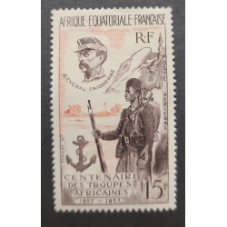 SO) 1957 FRENCH EQUATORIAL AFRICA, GENERAL FAIDHERBE,CENTENARY OF AFRICAN TROOPS 1857-1957