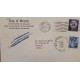 J) 1955 UNITED STATES, IN GOD WE TRUST, MULTIPLE STAMPS, AIRMAIL, CIRCULATED COVER, FROM MICHIGAN TO CARIBE