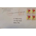 J) 1953 UNITED STATES, METTER STAMPS, SOUTH WESTERN PRESBYTERIAN SANATORIUM, BLOCK OF 4, WITH SLOGAN CANCELLATION
