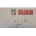 J) 1951 UNITED STATES, JOHN ADAMS, THE HEALTHER, MULTIPLE STAMPS, AIRMAIL, CIRCULATED COVER, FROM USA TO CARIBE