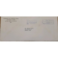 J) 1954 UNITED STATES, METTER STAMPS, WITH SLOGAN CANCELLATION, AIRMAIL, CIRCULATED COVER, FROM MICHIGAN TO CARIBE