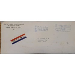 J) 1952 UNITED STATES, METTER STAMPS, WITH SLOGAN CANCELLATION, AIRMAIL, CIRCULATED COVER, FROM MICHIGAN TO CARIBE