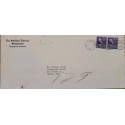 J) 1950 UNITED STATES, JEFFERSON, HORIZONTAL PAIR, MULTIPLE STAMPS, AIRMAIL, CIRCULATED COVER, FROM COLORADO TO CARIBE