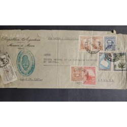 SO) 1939 ARGENTINA, MARTIN GÜEMES, MAP, PALMA, CONSUL GENERAL OF THE ARGENTINE REPUBLIC IN GENOVA, REGISTERED AIR MAIL TO ITALY