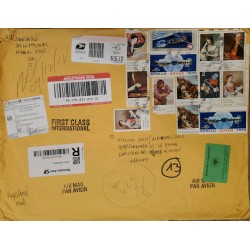 J) 2016 UNITED STATES, APOLLO SPACE, MULTIPLE STAMPS, AIRMAIL, CIRCULATED COVER, FROM USA TO GERMANY