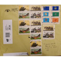 J) 2016 UNITED STATES, AMERICAN BALD EAGLE, AFRICAN ELEPHANT HERD, HAIDA CEREMONIAL CANOE MULTIPLE STAMPS, AIRMIAL