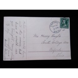 J) 1910 UNITED STATES, JEFFERSON, POSTCARD, CIRCULATED COVER, FROM USA TO OHIO