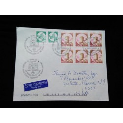 J) 2000 ITALY, XXII SIGLIANO PHILATELIC CONGRES, MULTIPLE SYAMPS, AIRMAIL, CIRCULATED COVER, FROM ITALY TO NEW YORK