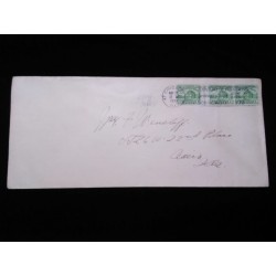 J) 1933 UNITED STATES, TREE, STRIP OF 3, WITH SLOGAN CANCELLATION, AIRMAIL, CIRCULATED COVER, FROM CHICAGO TO OHIO