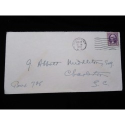 J) 1933 UNITED STATES, JEFFERSON, AIRMAIL, CIRCULATED COVER, FROM NEW YORK TO SOUTH CAROLINA