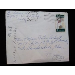 J) 1969 UNITED STATES, CHRISTMAS, AIRMAIL, CIRCULATED COVER, FROM USA TO FLORIDA
