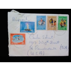 J) 1975 NETHERLAND, SPORTS, MULTIPLE STAMPS, AIRMAIL, CIRCULATED COVER, FROM NETHERLAND TO USA