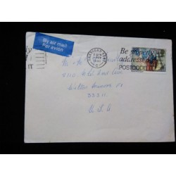 J) 1981 ENGLAND, CHRISTMAS, WITH SLOGAN CANCELLATION, AIRMAIL, CIRCULATED COVER, FROM ENGLAND TO USA