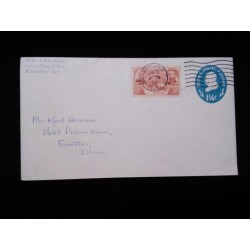 J) 1961 UNITED STATES, POSTAL STATIONARY, AIRMAIL, CIRCULATED COVER, FROM USA