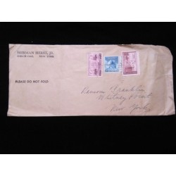 J) 1981 UNITED STATES, MULTIPLE STAMPS, HERMAN HERST JR, AIRMAIL, CIRCULATED COVER, FROM USA TO NEW YORK