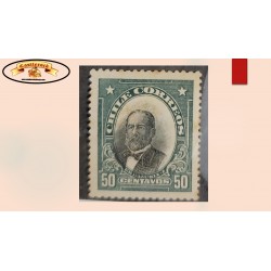 O) 1911 CHILE, FEDERICO ERRAZURIZ ZANARTU,  SCT 108 50c, myr green black, DISPLACED, XF