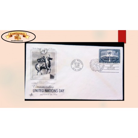 O) 1956 UNITED NATIONS, NEW YORK, GENERAL ASSEMBLY, UN, FDC