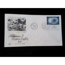 J) 1956 UNITED NATIONS, HUMAN RIGHTS DAY, FDC