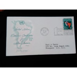 J) 1961 UNITED NATIONS, ECONOMIC COMMISISION FOR LATIN AMERICA, MAP, FDC