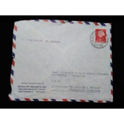 J) 1953 NETHERLAND, QUEEN, AIRMAIL, CIRCULATED COVER, FROM NETHERLAND TO USA