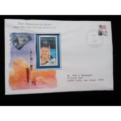 J) 1961 UNITED STATES, FIRST AMERICAN IN SPACE, SATELLITE, AIRMAIL, CIRCULATED COVER, FROM SA TO NEW JERSEY