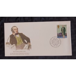 J) 1979 ENGLAND, SIR ROWLAND HILL, FAR SIGHTED POSTAL REFORMER, ROWLAND HILL IS BEST KNOWN AS FATHER OF THE FIRST