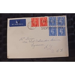 J) 1977 ENGLAND, KING, MULTIPLE STAMPS, WITH SLOGAN CANCELLATION, AIRMAIL, CIRCULATED COVER, FROM ENGLAND TO NEW YORK