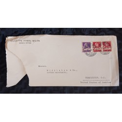 J) 1933 SWITZERLAND, MULTIPLE STAMPS, GIUSEPPE ITHEN MILAN, AIRMAIL, CIRCULATED COVER, FROM SWITZERLAND TO CHARLESTON