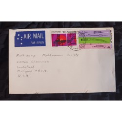 J) 1971 AUSTRALIA, NATIONAL DEVELOPMENT OIL AND NATURAL GAS, MUSIC, AIRMAIL, CIRCULATED COVER, FROM AUSTRALIA TO MICHIGAN