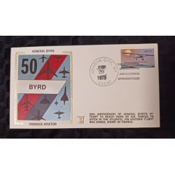 J) 1977 UNITED STATES, ADMIRAL BYRD PIONEER AVIATOR, 50TH ANNIVERSARY OF ADMIRAL BYRD'S ATTEMPT TO REACH PARIS BY AIR