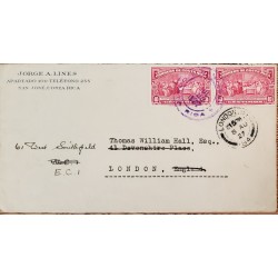 J) 1927 COSTA RICA, IN COMMEMORATION OF THE FIRST PAN AMERICAN POSTAL CONGRESS, MULTIPLE STAMPS, AIRMAIL, CIRCULATED