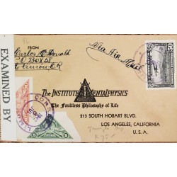 J) 1942 COSTA RICA, AIRPLANE OVER MOUNTAINS, REIANGLE, THE INSTITUTE OF MENTALPHISICS, MULTIPLE STAMPS