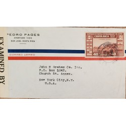 J) 1942 COSTA RICA, CENTRAL AMERICAN FOOTBALL CHAMPIONSHIP, OPEN BY EXAMINER, AIRMAIL
