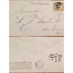 J) 1903 COSTA RICA, BRAULIO CARRILLO, CIRCULATED COVER, FROM COSTA RICA TO SAN FRANCISCO