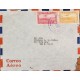 J) 1942 COSTA RICA, AIRPLANE OVER CITY, CASTLE, OPEN BY EXAMINER, MULTIPLE STAMPS, AIRMAIL, CIRCULATED COVER