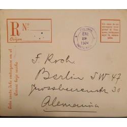 J) 1904 COSTA RICA, REGISTERED, POSTCARD, CIRCULATED COVER, FROM COSTA RICA TO GERMANY