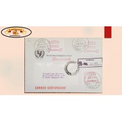 O) 1984 CARIBBEAN, CERTIFIED MAIL, UNICEF, DEUTSCHES KOMITEE, COPREFIL REGISTERED, RECOMMENDED, TO KASSEL, XF