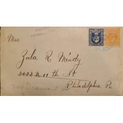 J) 1939 COSTA RICA, BRAULIO CARRILLO, UPU, MULTIPLE STAMPS, AIRMAIL, CIRCULATED COVER, FROM COSTA RICA TO PHILADELPHIA
