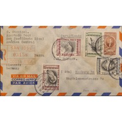 J) 1941 COSTA RICA, CENTRAL AMERICAN FOOTBALL CHAMPIONSHIP, AIRMAIL, CIRCULATED COVER, FROM COSTA RICA TO NEW YOTK