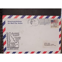 J) 1987 UNITED STATES, FLAG, FIRST FLIGHT, AMERICAN AIRLINES, AIRMAIL, CIRCULATED COVER, FROM USA TO NEW YORK