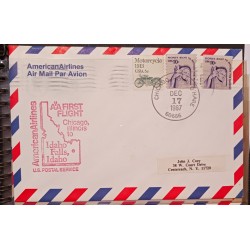 J) 1987 UNITED STATES, PEOPLE RIGHT TO PETITION FOR REDRESS, MOTORCYCLE, MULTIPLE STAMPS, AIRMAIL, CIRCULATED