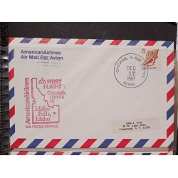 J) 1987 UNITED STATES, FRILLED DOGWINKLE, AIRMAIL, CIRCULATED COVER, FROM CHICAGO TO NEW YORK
