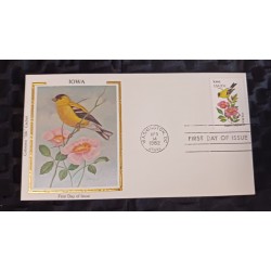 J) 1982 UNITED STATES, IOWA, EASEN GOLDFRENCH AND WILD ROSE, FDC